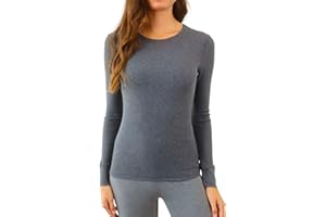 Pure Look Women's Long Sleeve Waffle Knit Stretch Cotton Thermal Underwear Shirt
