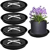 4-Pack Self Watering Fabric Pot Base, Auto Pots Fit for 5 Gallon Grow Bags, Auto-Irrigation Water Delivery System , Auto Watering Plant Saucer for Fabric Planters 3 Year Warranty (Material Upgrade)