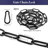 Maxmoc 2 pcs 20 Inch Gate Chain Lock Metal Security Link w Carabiners Outdoor view 2