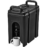 Cambro 250LCD110 Black 2.5 Gal. Beverage Camtainer