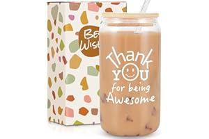 FRERDUI Thank You Gifts for Women Men, Employee Appreciation Gifts, Appreciation Gifts for Coworkers, Thank You for Being Awesome Glass Cup, Gifts for Employee Teachers Thanksgiving, Teachers Day, Mothers Day