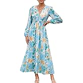 Sissyaki Womens Long Sleeve Summer Maxi Dress 2026 Floral Dress Spring Wedding Guest Dress