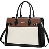 LOVEVOOK Laptop Bag for Women 15.6 Inch Work Tote, Business Computer Briefcase, Waterproof PU Leather Tote Bag for Teacher, Office Shoulder Tote Purse