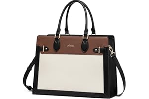 LOVEVOOK Laptop Bag for Women 15.6 Inch Work Tote, Business Computer Briefcase, Waterproof PU Leather Tote Bag for Teacher, Office Shoulder Tote Purse