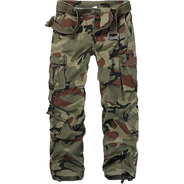 GSGGIG Men's Cargo Pants, Casual Outdoor Camo Pants, Relaxed Fit