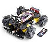 Adeept Mecanum Wheel Smart Car Kit(Compatible with Arduino IDE), DIY Robots | Line Tracking, Light Tracing, Obstacle Avoidance, Servo Motor, OLED Display, Buzzer, LED Dot Matrix Display, Programming Set