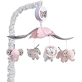 Lambs & Ivy Happy Jungle Musical Baby Crib Mobile Safari Animals Soother Toy
