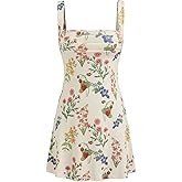 CIDER Summer Floral Dress for Women Cute Mini Sun Dress Square Neck Sleeveless Ruched Cocktail Dresses Trendy 2026