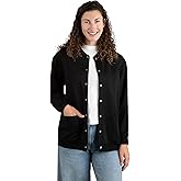 RR & ED ESSENTIALS Womens Fleece Snap Front Cardigan, Soft Lightweight Sweatshirt for Women, Baseball Jacket with Pockets