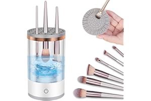 DULVUS Electric Makeup Brush Cleaner, Professional Makeup Brush Cleaner Machine, Automatic Makeup Brush Cleaner, Quick Efficient for Deep Cleaning All Types of Brushes, Portable Design for Travel Home Use