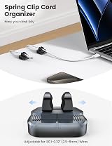 [2 Pack] Lamicall Spring Cable Holder Clips 0.1-0.32in Diameter Black (8mm) view 2