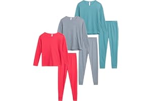 Sweet Hearts Girls Thermal Underwear Set - 6 Piece Waffle Knit Shirt and Long Johns Thermal Leggings: Made in USA (2T-16)