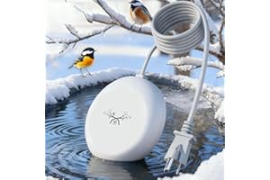 JUKESTARZ Bird Bath Heaters for Outdoors in Winter, Upgrade 10ft Cord 80w Birdbath Water Heater for Thermostatically Control, Bird Bath Pond Deicer Full-Covered Aluminum for Heated Chicken Duck Farm Trough