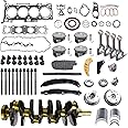 SUSUCAR Engine Rebuild Overhaul Kit with Crankshaft, Timing Chain Kit, Head Gasket Set, Pistons for Kia Sportage Hyundai Sonata Santa Fe Sport 2.4L G4KJ, crankkit-2.4