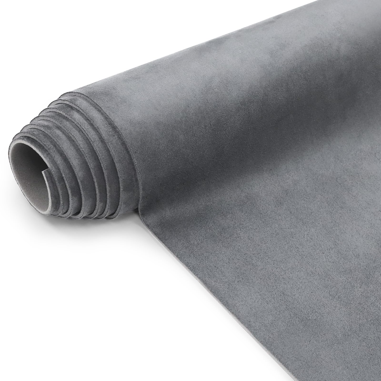Photo 1 of Suede Headliner Fabric with Foam Backing Material - Automotive/Home Micro-Suede Headliner Flame Retardant Fabric for Car Replacement/Repair/DIY (Grey 120 * 60 Inch)