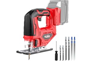 Cordless Jig Saw Compatible with Milwaukee 18V Battery, 2900RPM Max Motor, 0°-45° Bevel Cuts, 3-Position Orbital Setting for 