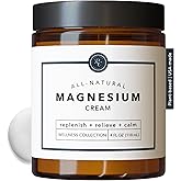 Rowe Casa Organics Natural Magnesium Cream with Raw Shea Butter and Pure Essential Oils – Topical Magnesium Lotion for Sleep,