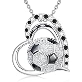 Midari Football/Softball/Volleyball/Soccer Necklace 925 Sterling Sliver Sport Necklaces for Women Sport Jewelry Gifts for Daughter Women Sports Fans