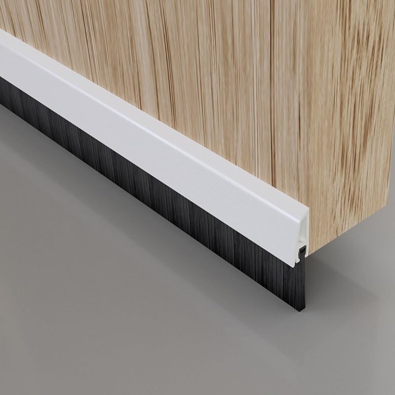 Draught Excluder Cover Clip Bottom Door Brush Seal White 914 mm