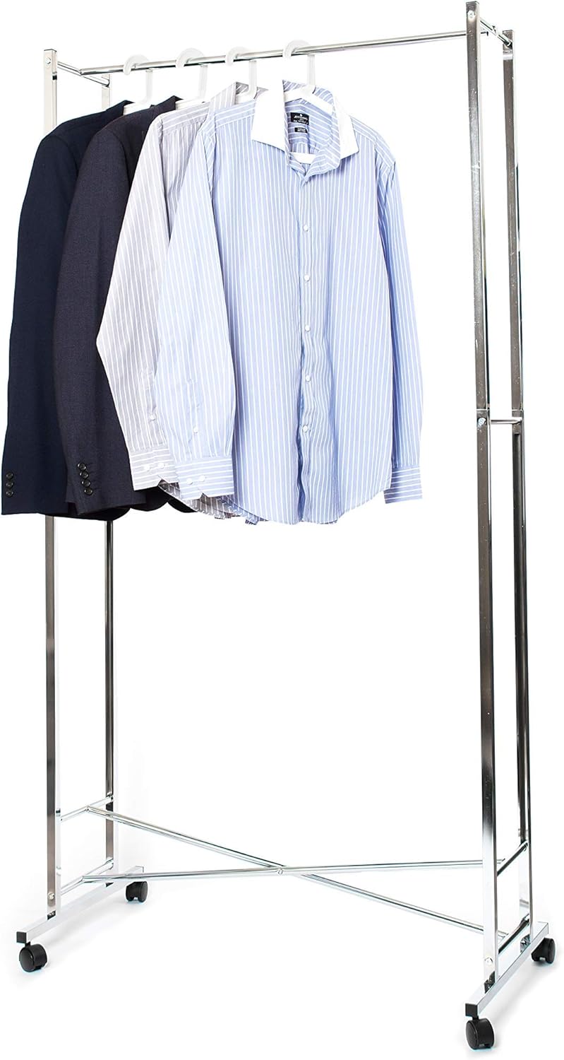 Folding Clothes Rail, Strong & Lightweight, Commercial Quality - Easy to Fold from Pristine®, Silver, 89cm x 173cm