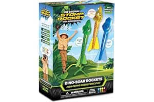Stomp Rocket Dino-Soar Rocket Launcher for Kids - 3 Dinosaur-Themed Rockets - Fun Backyard & Outdoor Fun Toy Gift for Boys & 