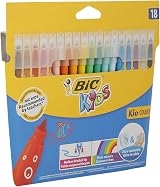 BIC Kids Couleur Felt Tip Pens 18 Colour Set Cardboard Wallet Washable view 3