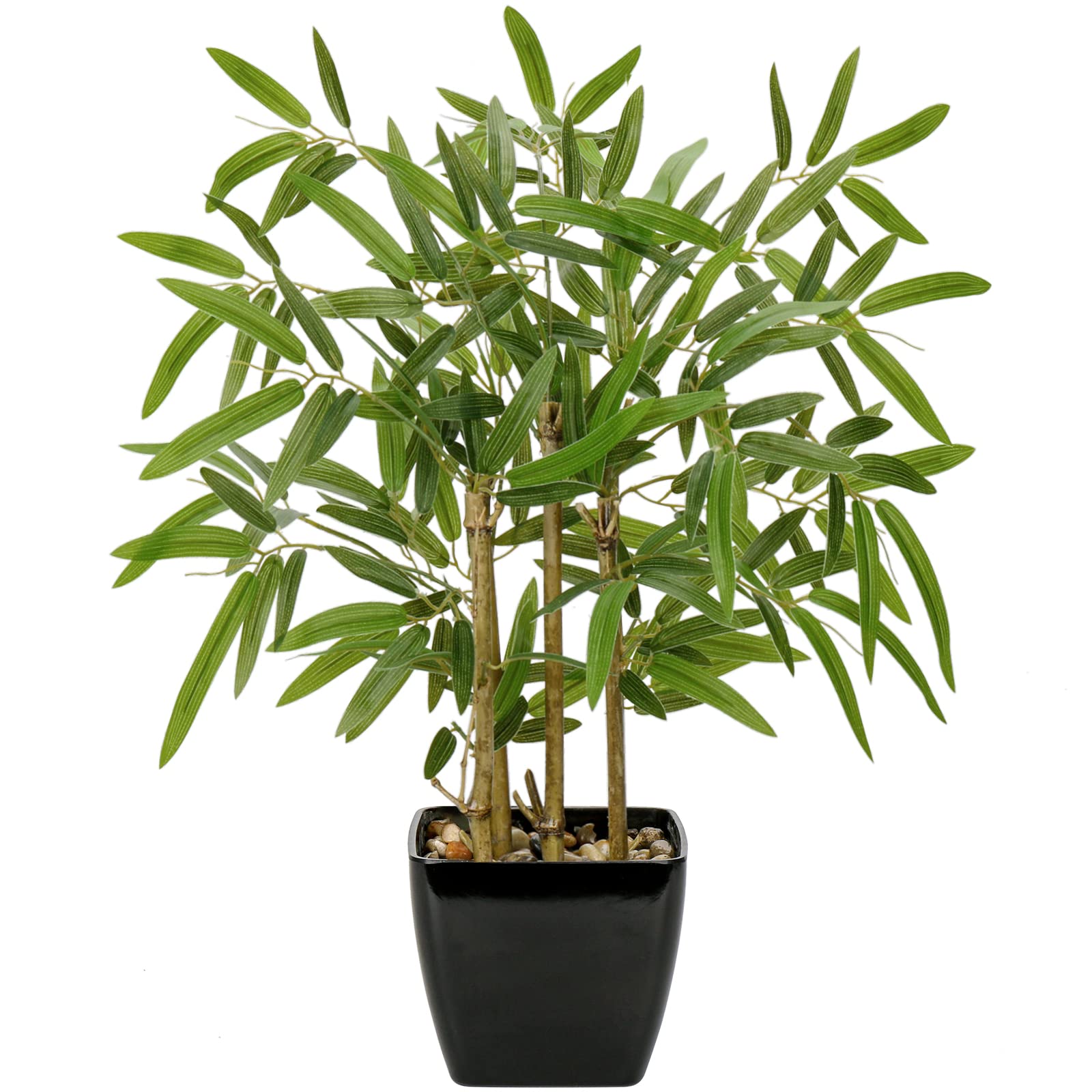 Briful 43CM Artificial Bamboo Plant in Pot Fake Bamboo Tree Small Artificial Plants Fake Plants Indoor for Home Office Kitchen Bathroom Decor