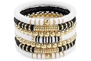 Elegance 11 designs Heishi Beaded Bracelets For Women Polymer Clay Colorful Surfer Stackable Beads Boho Bracelet Summer Beach Jewelry Set