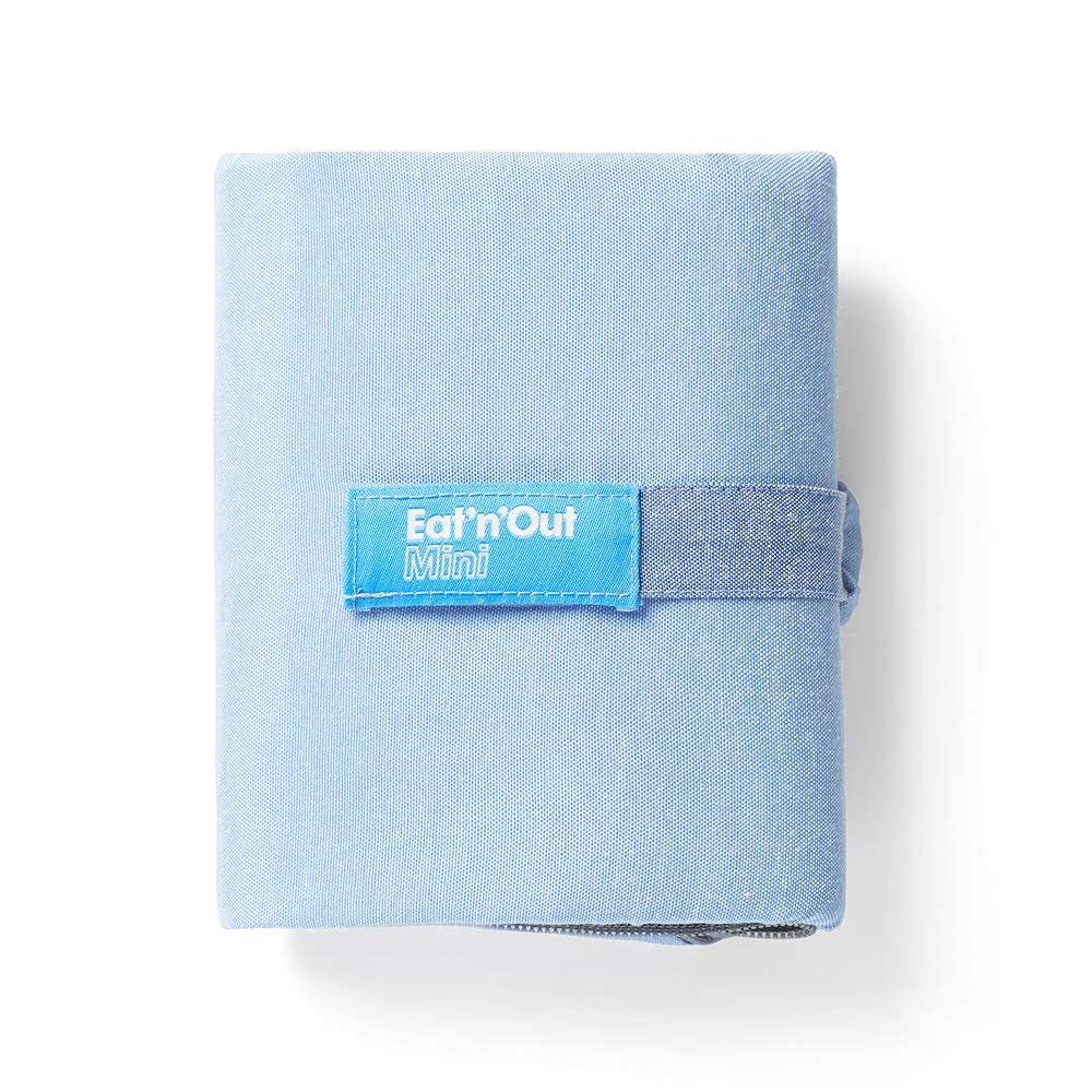 Roll'eat - Eat'n'Out Mini Nature | Reusable Ecological Tablecloth Convertible, Thermal Bag BPA Free with Zipper, Blue