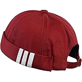 Croogo Mens Brimless Hat Rolled Cuff Harbour Hat Retro Strapback Docker Cap Casual Sailor Cap Unisex Docker Leon Beanie Hat