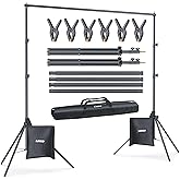 Linco Lincostore Backdrop Stand Kit 10x7ft for Photography | Adjustable back drop holder frame with clamps, sand bags, carry bag for party, event decoration, wedding &amp; photo studio