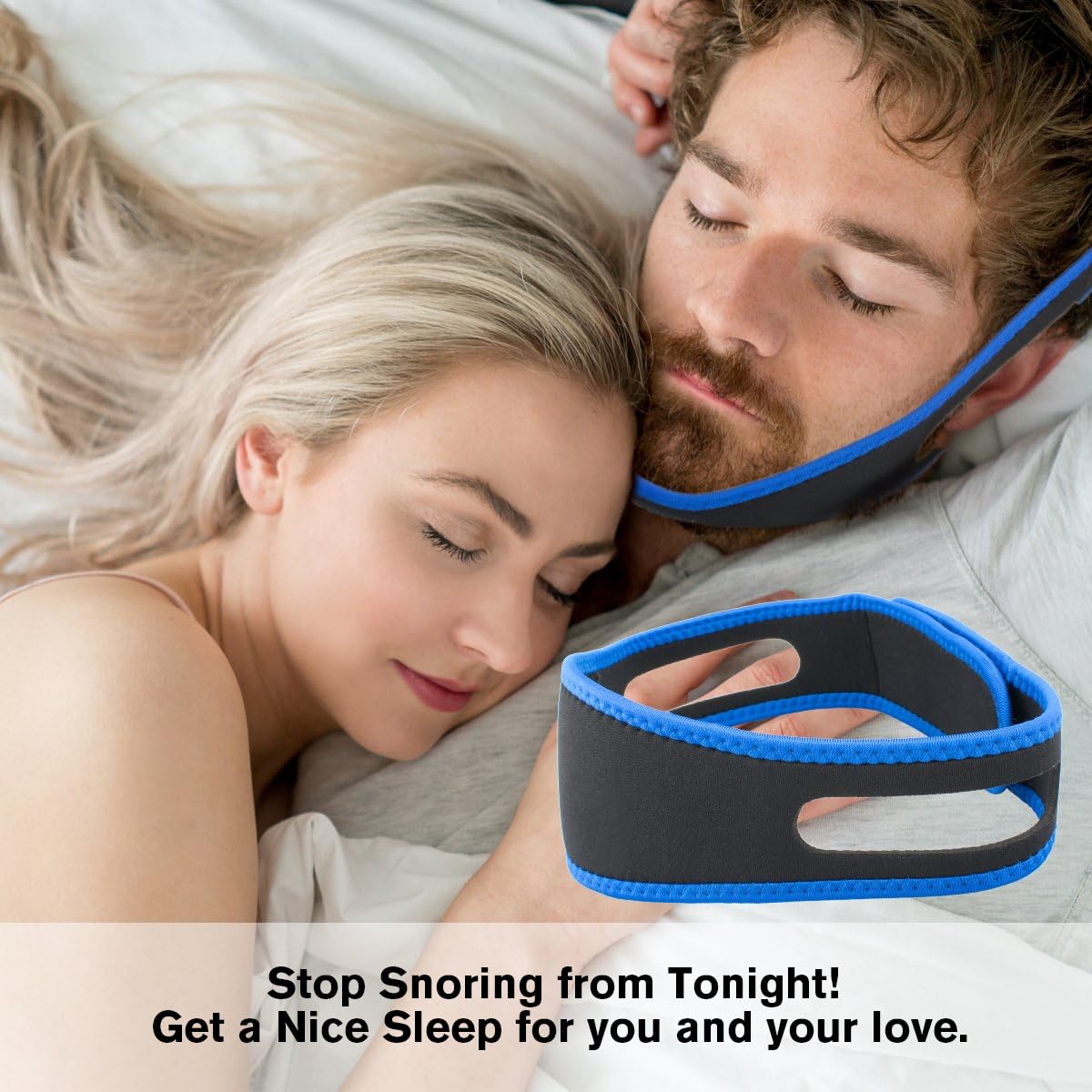 Anti Snoring Chin Strap,Snoring Solution Anti Snoring Devices Effective Stop Snoring Chin Strap for Men Women Adjustable Snore Reduction Chin Straps Snore Stopper Advanced Sleep Aids for Better Sleep: Health & Personal Care