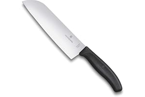 Victorinox 17 cm Swiss Classic Santoku Knife in Blister Pack, Black