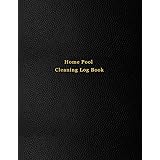 Home Pool Cleaning Log Book: Swimming pool care and maintenance logbook diary for pool owners | Black leather print design