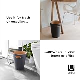 Umbra Woodrow 2 Gallon Modern Wooden Trash Can Dark Grey/Natural view 7