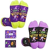 HAPPYPOP Halloween Gifts for Kids - Halloween Socks for Teens Adults, Spooky Witch Socks 2 Pack