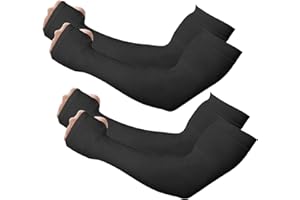 Kinwor Arm Sleeves for Men Women to Cover Arms with Thumb Holes, Sun UV Protection Arm Warmers, for Volleyball Football Golf