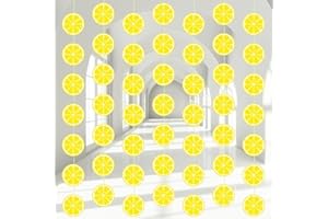 Duraaamo 8 Packs Lemon Party Banner Decorations Lemon Paper Garland Summer Paper Hanging Cutouts Summer Fruit Theme Banners for Wedding Birthday Baby Shower Party Supplies Decoration