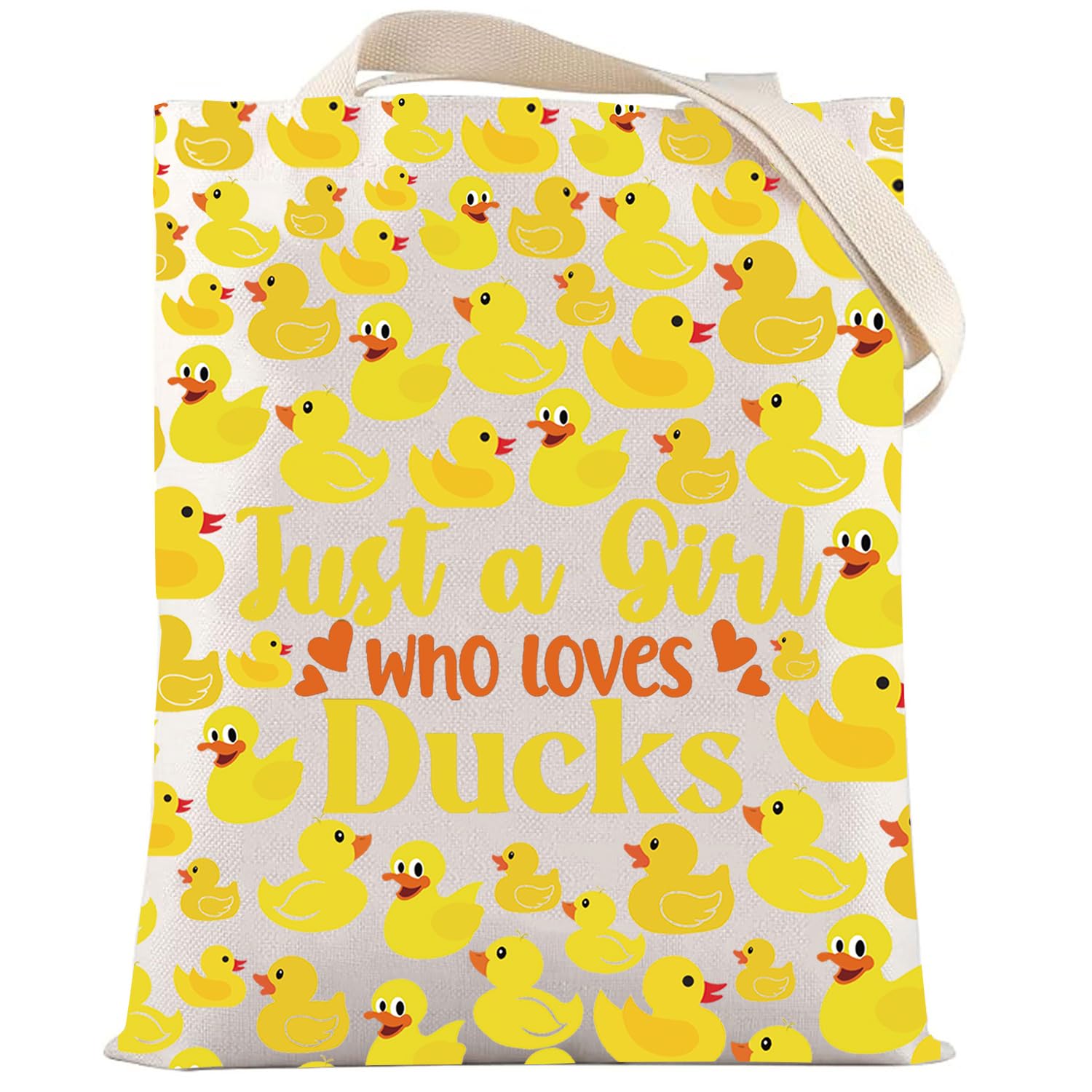 LEVLO Duck Cosmetic Bag Animal Lover Gift Just A Girl Who Loves Ducks Makeup Zipper Pouch Bag Duck Lover Gift, Just Ducks T, White, Large