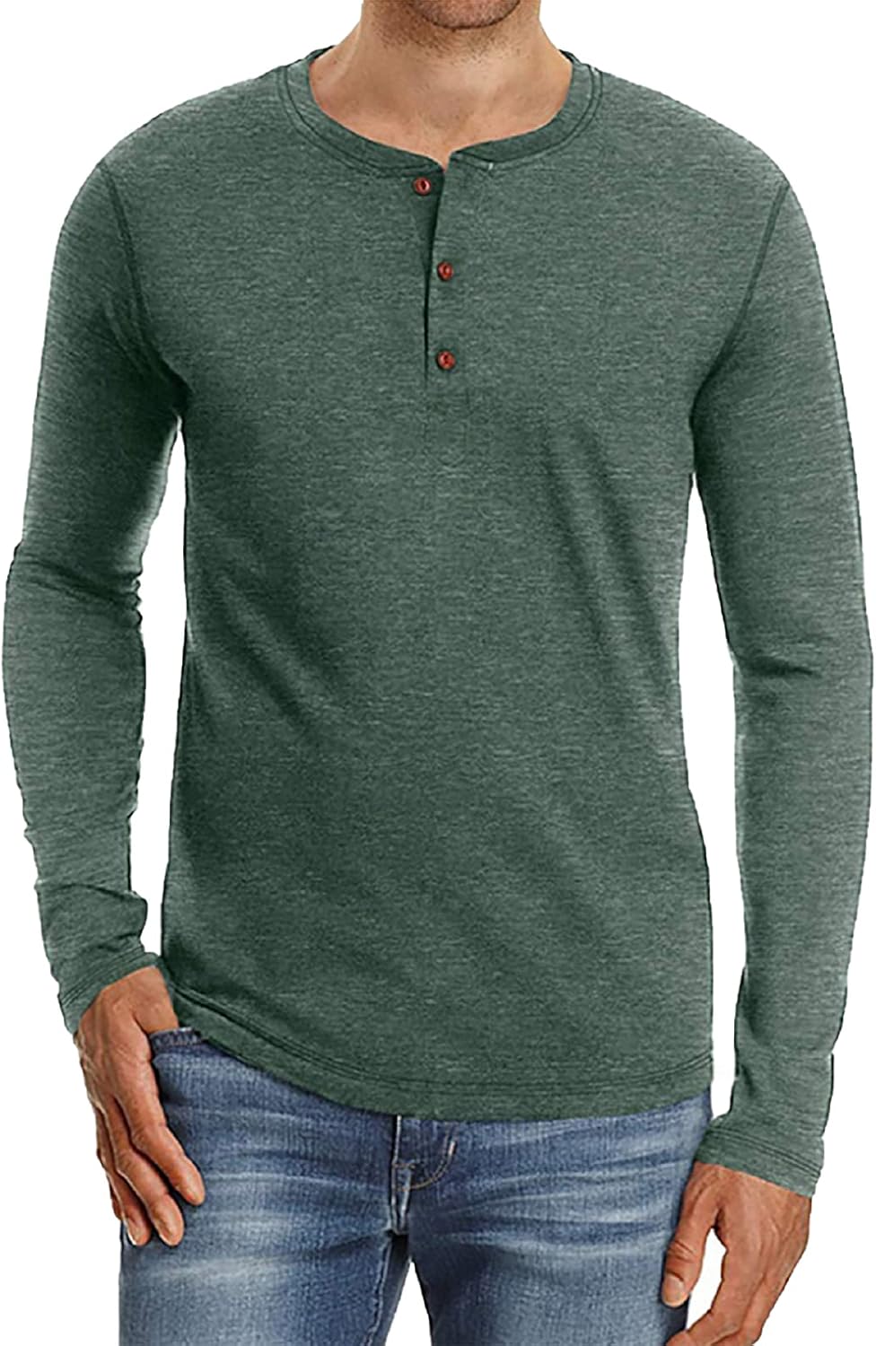 JP1880 T-Shrt Henley Langarm Waffelpqué Knopfleste