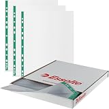 Esselte A4 Punched Pockets 500x Poly Pockets 43 Micron Reinforced Green Spine