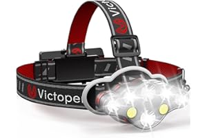 Victoper Rechargeable Headlamp, 8 LED High Lumen Super Bright Headlights with Red Light, USB Waterproof Head Flashlight, 8 Mode Head Lamp for Outdoor Running Fishing Working Camping Gear