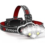 Victoper Rechargeable Headlamp, 8 LED High Lumen