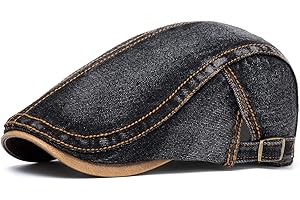 Quanhaigou Unisex Denim Newsboy Hats Flat Ivy Gatsby Cabbie Driving Berets Hat Cotton Dad Cap for Men Women