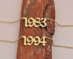GR859C Birth Year Necklace Old English Number 2007