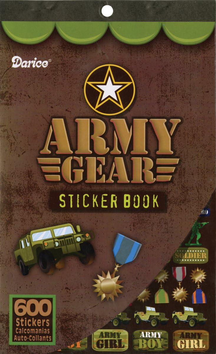 Sticker Book 9-1/2"X6"-Army Gear-600 Stickers