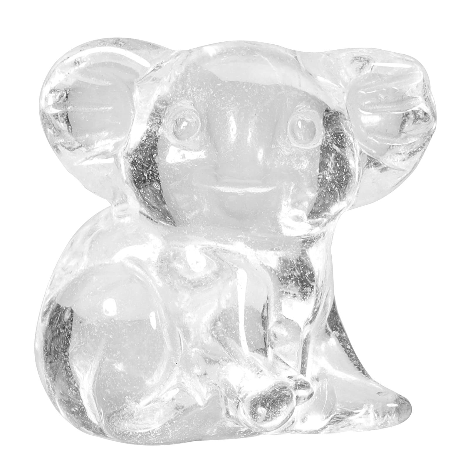 mookaitedecor Rock Quartz Mini Carved Koala Stone Animal Statue, Natural Crystal Healing Reiki Ornament Figurine Desktop Display for Home Garden Bonsai Gift, Height 1.06-1.38"