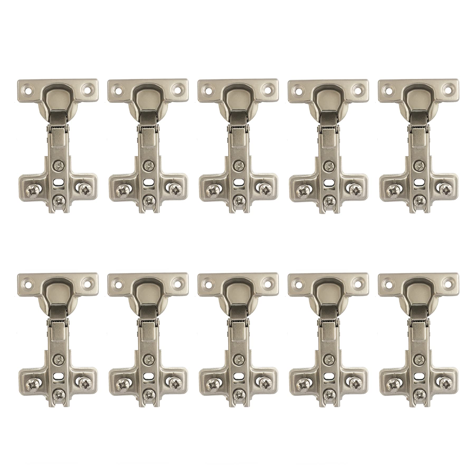 LIKERAINY 95 Degree Full Overlay Hinges 26mm Without Damper Kitchen Cabinet Cupboard Wardrobe Door Hinge Pack of 10