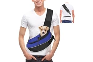 Gloppie Dog Carriers for Small Dogs Breathable Pet Sling Carrier Travel Cat Carrier Puppy Carrier Hands Free Dog Carrying Bag for 5lb Dogs Klein Blue S