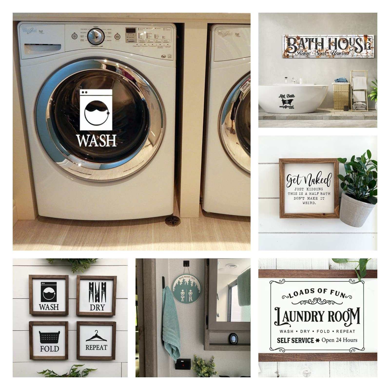 DGAGA Adhesive Silk Screen Stencils Reusable,Laundry Room Sign Stencils Chalk Mesh Stencils Screen Printing Stencils for Painting on Wood,DIY Home and Furniture Decoration